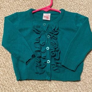Ruffle Butts sweater, size 6-12 months, color green